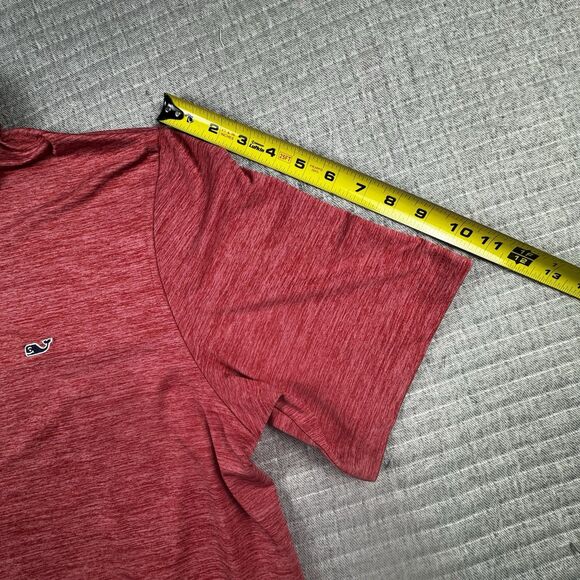 Vineyard Vines Performance Polo Men L Red Stretch Golf Stretch Wicking SS - Picture 4 of 8